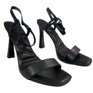 Karl Lagerfeld Cybil Black Strappy Sandal Heel Shoes Size 9